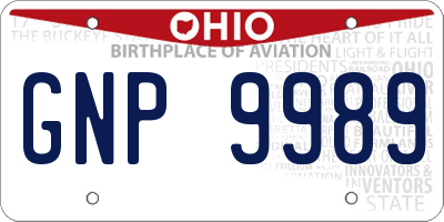 OH license plate GNP9989