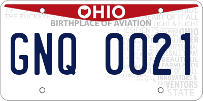 OH license plate GNQ0021