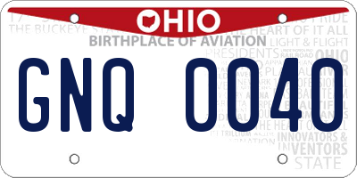 OH license plate GNQ0040