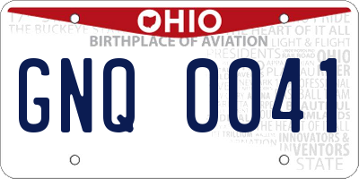 OH license plate GNQ0041