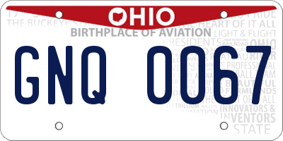 OH license plate GNQ0067
