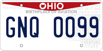 OH license plate GNQ0099