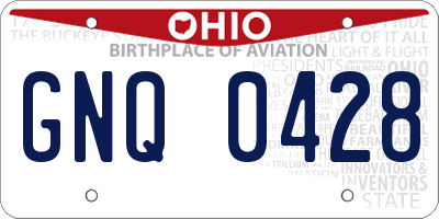 OH license plate GNQ0428