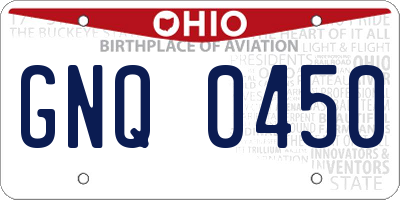 OH license plate GNQ0450
