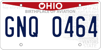 OH license plate GNQ0464