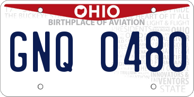OH license plate GNQ0480