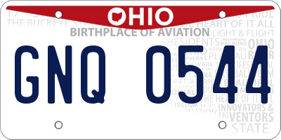 OH license plate GNQ0544
