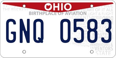 OH license plate GNQ0583