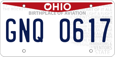 OH license plate GNQ0617