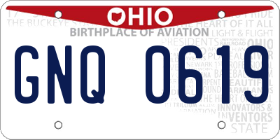 OH license plate GNQ0619