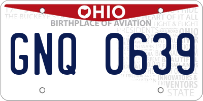 OH license plate GNQ0639