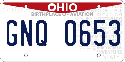 OH license plate GNQ0653