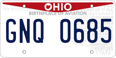 OH license plate GNQ0685