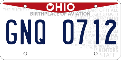OH license plate GNQ0712