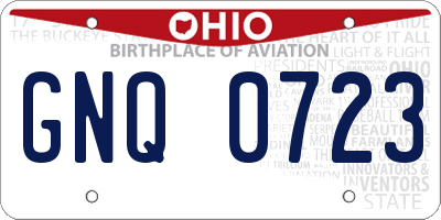 OH license plate GNQ0723