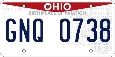 OH license plate GNQ0738