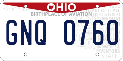 OH license plate GNQ0760