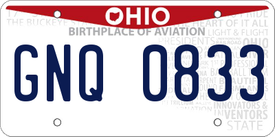 OH license plate GNQ0833
