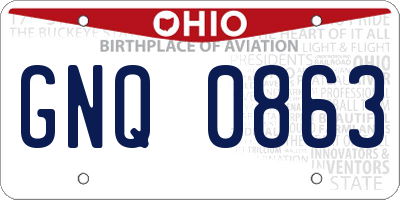 OH license plate GNQ0863
