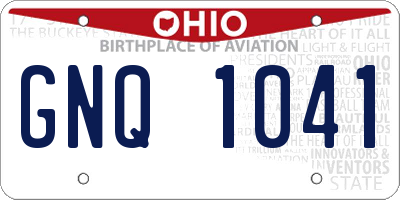 OH license plate GNQ1041