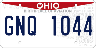OH license plate GNQ1044