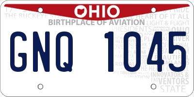 OH license plate GNQ1045