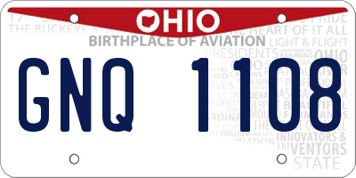 OH license plate GNQ1108