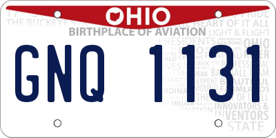 OH license plate GNQ1131