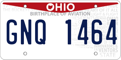 OH license plate GNQ1464