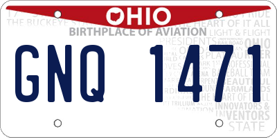 OH license plate GNQ1471