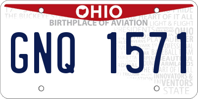 OH license plate GNQ1571