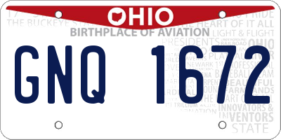 OH license plate GNQ1672