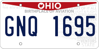 OH license plate GNQ1695