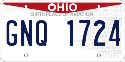 OH license plate GNQ1724