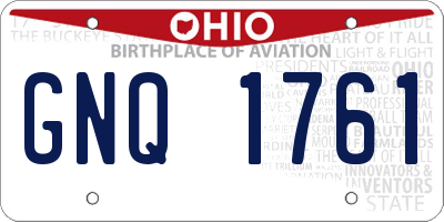 OH license plate GNQ1761