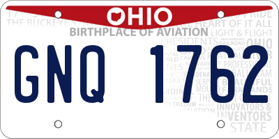 OH license plate GNQ1762