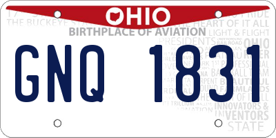 OH license plate GNQ1831