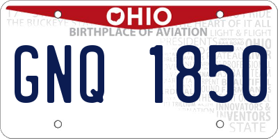 OH license plate GNQ1850