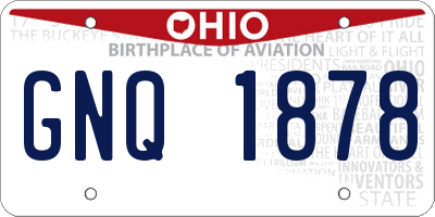 OH license plate GNQ1878