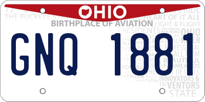 OH license plate GNQ1881