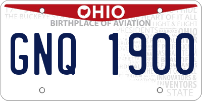 OH license plate GNQ1900