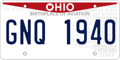 OH license plate GNQ1940