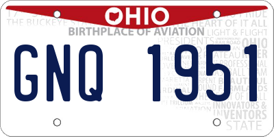 OH license plate GNQ1951