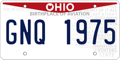 OH license plate GNQ1975
