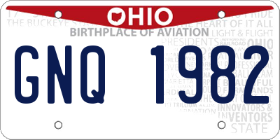 OH license plate GNQ1982