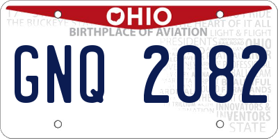 OH license plate GNQ2082