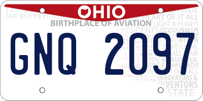 OH license plate GNQ2097