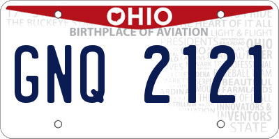 OH license plate GNQ2121