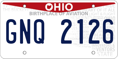 OH license plate GNQ2126