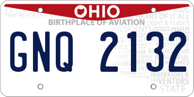 OH license plate GNQ2132